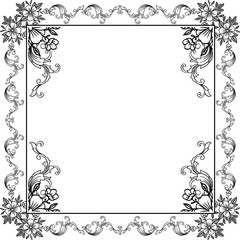 Vector illustration decorative of card for various of cute leaf flower frame