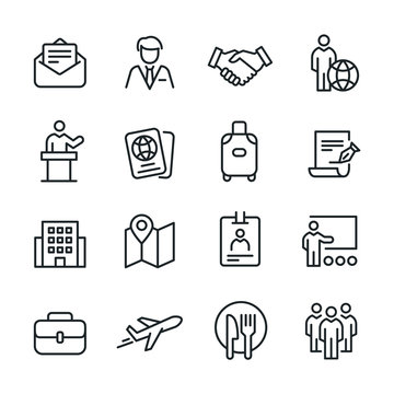 Business Trip - Line Icons