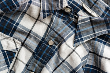 close up detail pattern of checkered men’s shirt