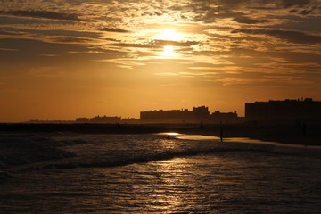 Naklejka premium Sunset at beach in Far Rockaway new York