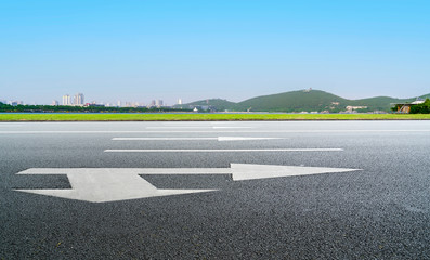 Road Pavement and Outdoor Natural Landscape..