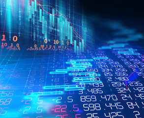 technical financial graph on technology abstract background