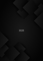 Abstract. black square shape background ,light and shadow .Vector.