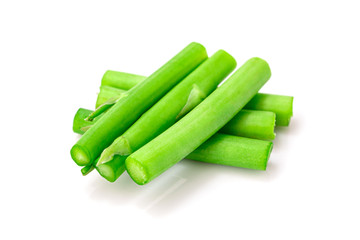 Asparagus. Fresh light green asparagus isolated on white background.
