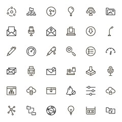 Mobile communicaton line icon set