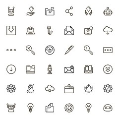 Mobile communicaton line icon set