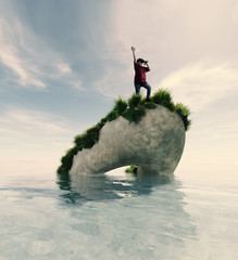 Man on stone