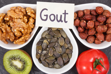 Best nutritious food for kidneys health and gout inflammation. Healthy eating as source vitamins