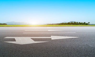 Road Pavement and Outdoor Natural Landscape..