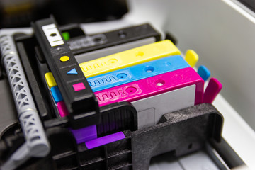 An ink cartridge or inkjet cartridge is a component of an inkjet printer that contains the ink four color