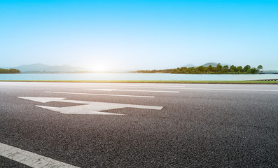 Road Pavement and Outdoor Natural Landscape..