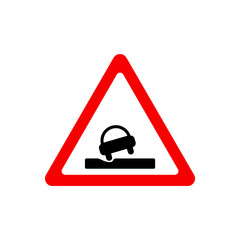 Traffic signs, pothole. Vector icon