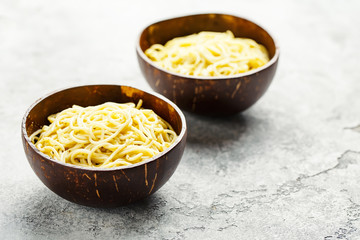 Freshly cooked noodles