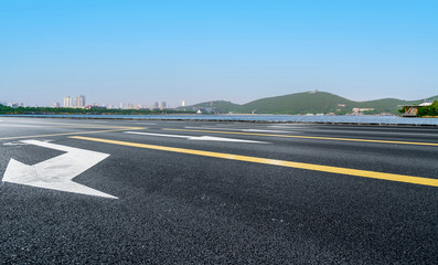 Road Pavement and Outdoor Natural Landscape..