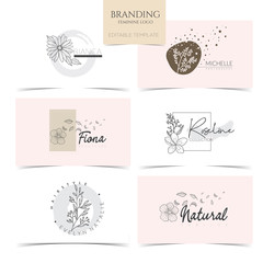 Vector floral logo designs set - Vector floral logo designs set - Premium set Floral Logo- Illustration