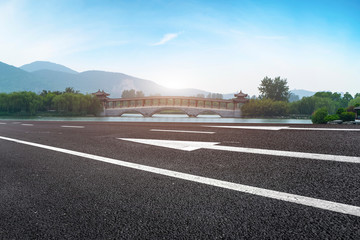 Fototapeta premium Road Pavement and Natural Landscape of Landscape..