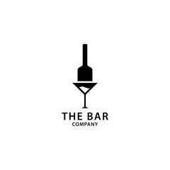Bar Logo Design, Wine and Drinks Icon