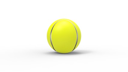 3d rendering animation of a tennisball isolated in white background