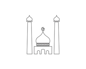 islamic mosque logo vector icon