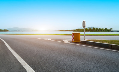 Road Pavement and Outdoor Natural Landscape..