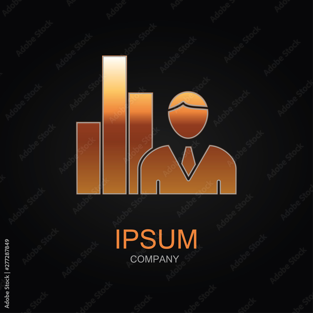 Poster data analysis vector icon. design logo element. isolated on black background.