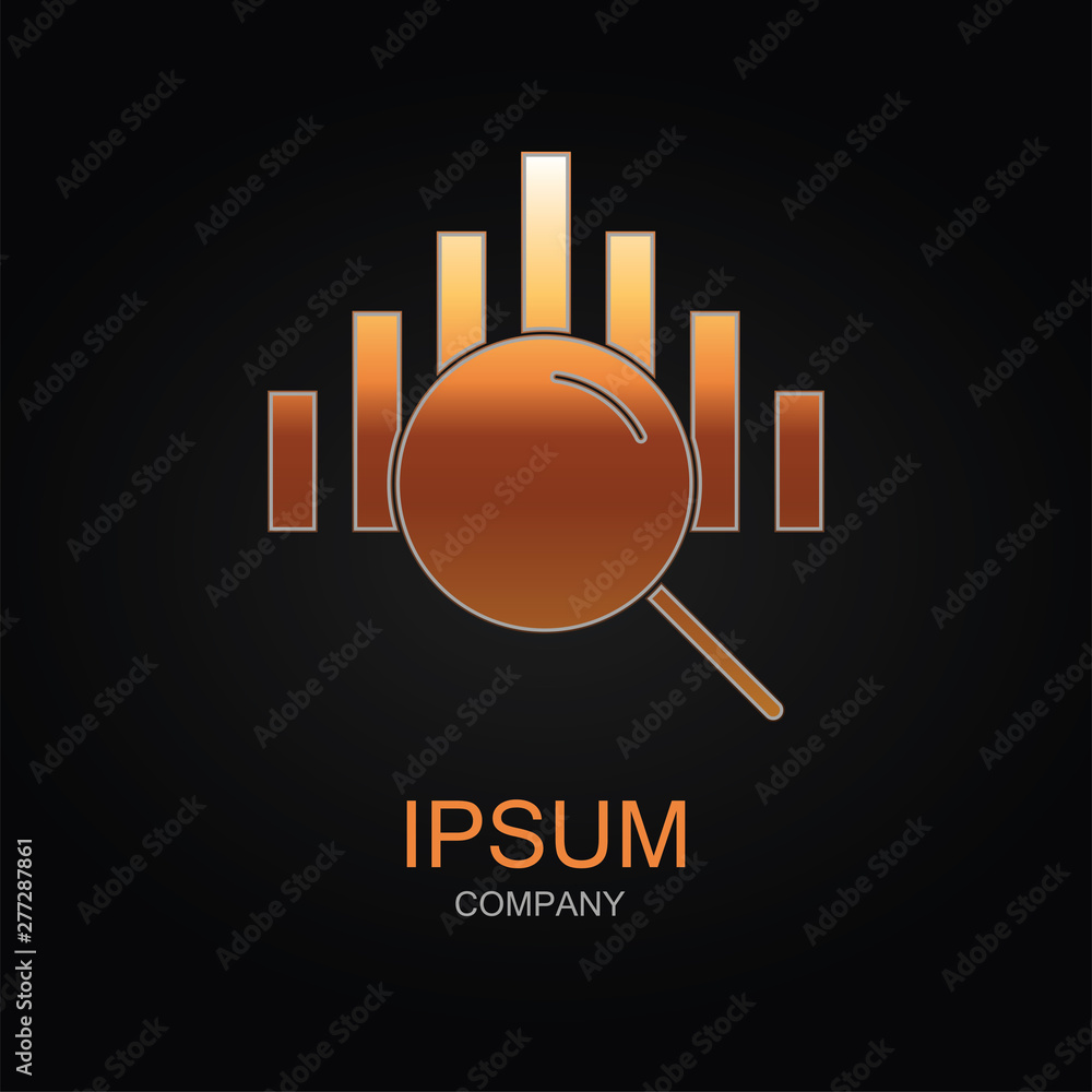 Poster data analysis vector icon. design logo element. isolated on black background.