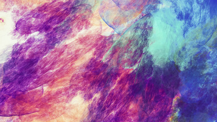 Abstract blue and purple fantastic clouds. Colorful fractal background. Digital art. 3d rendering.