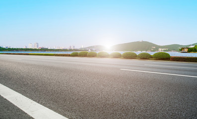 Road Pavement and Outdoor Natural Landscape..