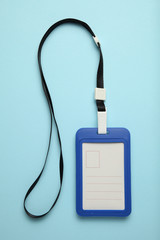 Isolated name tag mockup. Badge and lanyard, vip pass.