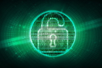 2d illustration Safety concept: Closed Padlock on digital background