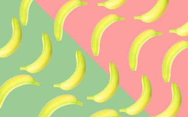 Fototapeta na wymiar Colorful pattern of bananas abstract background