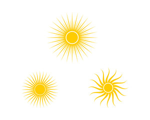 Sun logo and symbols star icon