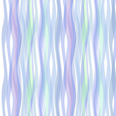 Vector seamless abstract pattern of flowing vertical wavy threads in pastel colors.