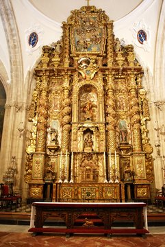 Altar inside the Santa Maria La Mayor Church, Ronda, Spain.
