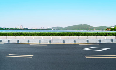 Road Pavement and Outdoor Natural Landscape..