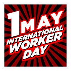 may day international worker day_retro background