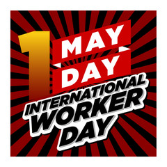 may day international worker day_retro style