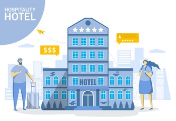 Obraz na płótnie Canvas All inclusive hotel, vector flat style design illustration
