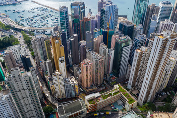 Fototapeta na wymiar Top view of Hong Kong island