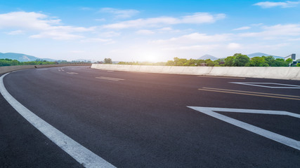 Road Pavement and Natural Landscape of Landscape..