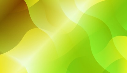 Abstract Background With Wave Green Yellow Gradient Shape. For Futuristic Ad, Booklets. Vector Illustration with Color Gradient