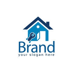 Home repair logo template, flat logo. Stock logo. vector