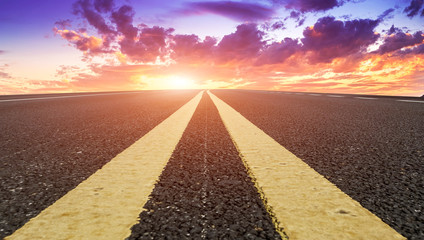 Road, ground and sky cloud landscape..