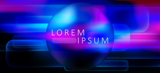 Blue with purple dark abstract background with silhouette of a round frame