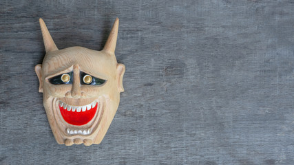 Hannya,Face of Traditional japanese theater masks made of wood
