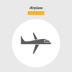 solid icon symbol, airplane transport postal delivery logistics shipping service, Isolated flat silhouette vector design