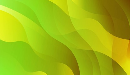 Abstract Background With Wave Green Yellow Gradient Shape. For Futuristic Ad, Booklets. Vector Illustration with Color Gradient