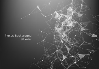 Abstract Internet connection and technology graphic design.  background with triangular cells for design with polygons on a dark background.