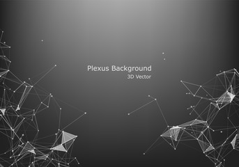 Abstract Internet connection and technology graphic design. computer geometric digital connection structure. Futuristic black abstract grid. Plexus with particles.