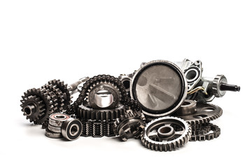 Various car parts and accessories, isolated on white background - Image